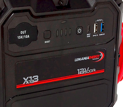Пусковое устройство бустер 3400А, LiFePO4 24000мАч, авто/мото/груз, с Power Bank и фонариком LEMANIA ENERGY X13