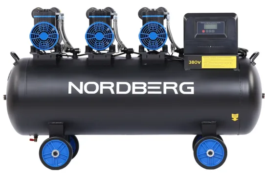 Поршневой компрессор 160 л, 750 л/м, 380В, 4.35 кВт, коаксиальный (прямой), безмасляный Nordberg NCEO160/750