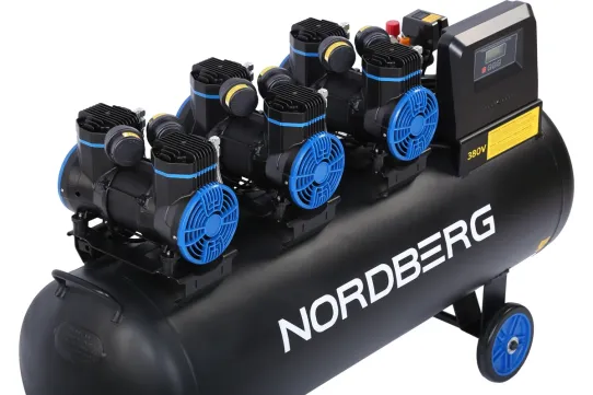 Поршневой компрессор 160 л, 750 л/м, 380В, 4.35 кВт, коаксиальный (прямой), безмасляный Nordberg NCEO160/750