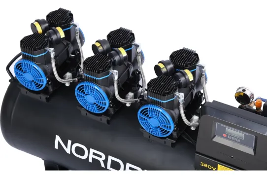 Поршневой компрессор 160 л, 750 л/м, 380В, 4.35 кВт, коаксиальный (прямой), безмасляный Nordberg NCEO160/750