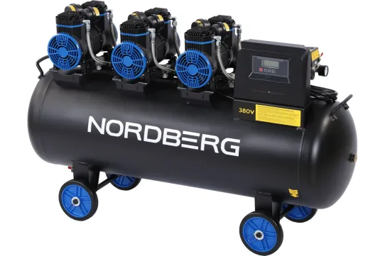 Поршневой компрессор 160 л, 750 л/м, 380В, 4.35 кВт, коаксиальный (прямой), безмасляный Nordberg NCEO160/750