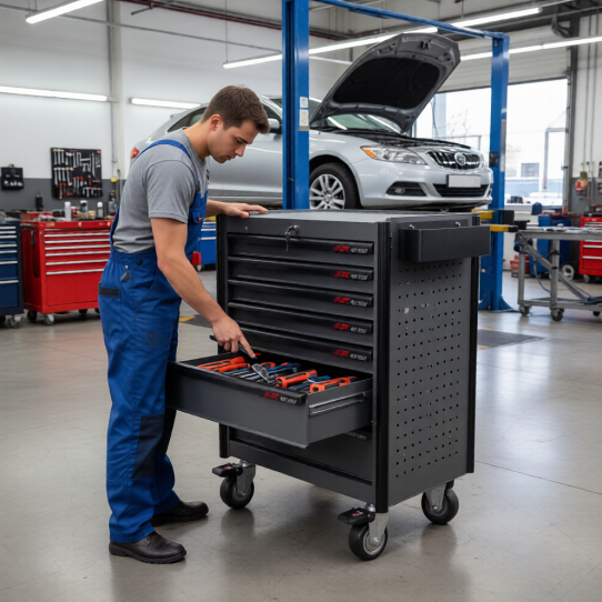 Тележка инструментальная JTC-5021, 7 ящиков, с набором инструментов 279 предметов