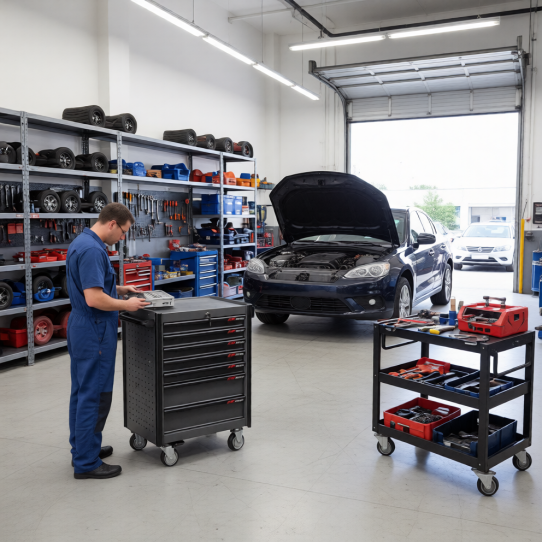 Тележка инструментальная JTC-5021, 7 ящиков, с набором инструментов 225 предметов