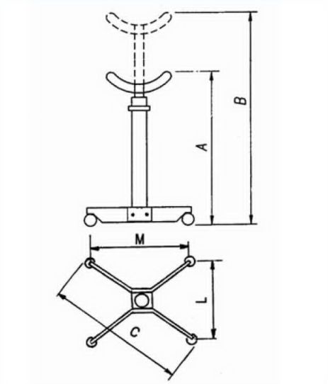 Стойка гидравлическая 1.5 т Werther-OMA W111 (OMA608) 1140-1940 мм для автосервиса с рогами