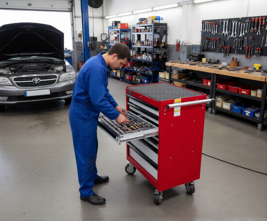 Тележка инструментальная JTC-3931, 7 ящиков, с набором инструментов 344 предмета