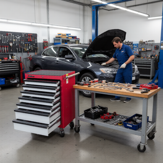 Тележка инструментальная JTC-3931, 7 ящиков, с набором инструментов 344 предмета