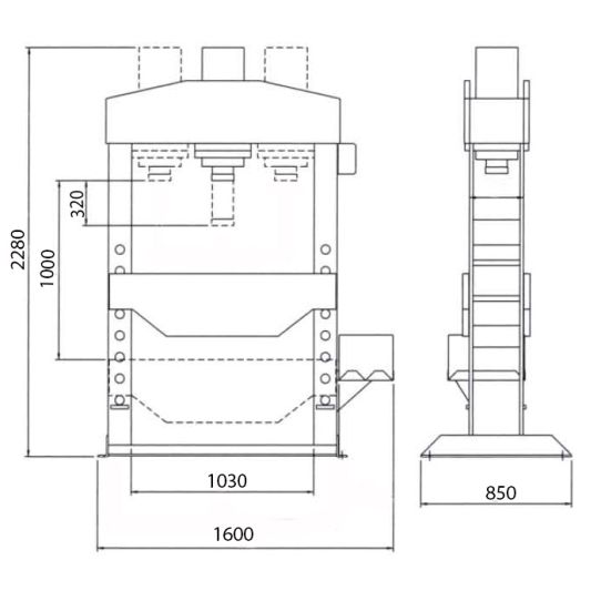 Пресс электрогидравлический Apac 1666B 100т, напольный