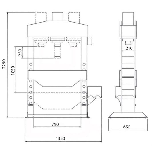 Пресс электрогидравлический Apac 1665B 50т, напольный