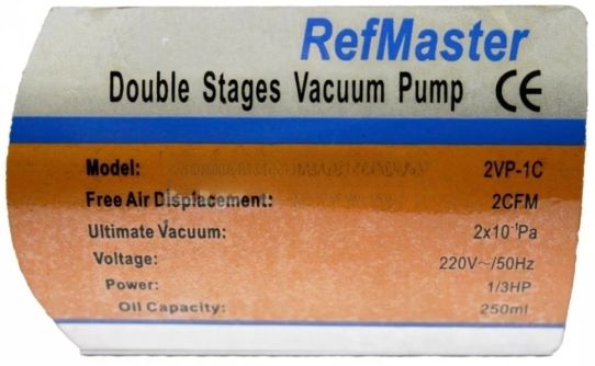 Двухступенчатый вакуумный насос Refmaster 2 VP-1 C, 60 л/мин, 15 мкр