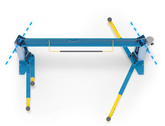 Двухстоечный подъемник Sivik ПГА-3500-Е синий 3.5т, электрогидравлический, 380В, с верхней синхронизацией, 95-2045 мм