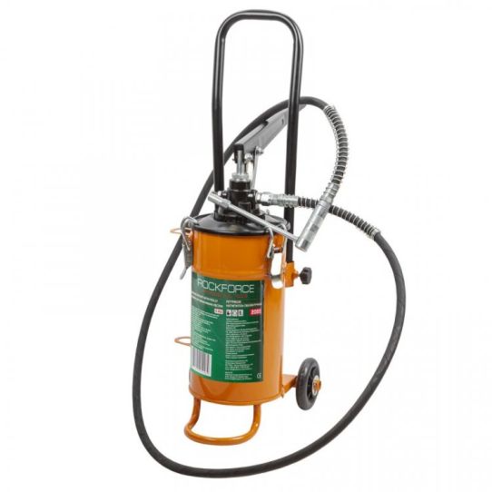 Нагнетатель смазки ручной с баком 5 л, давление 345 бар, шланг 2.1 м, Rock Force RF-2095