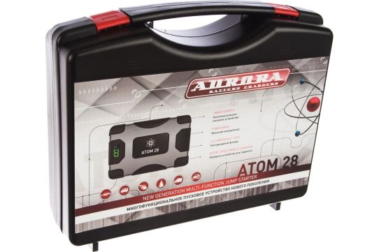 Пусковое устройство 12В пуск до 1700А запуск легковых и грузовых авто, Power Bank 28000мАч, дисплей, Aurora ATOM 28 18908 