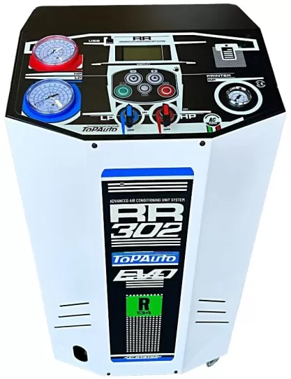 Установка автомат для заправки автомобильных кондиционеров TopAuto RR302EVO с дисплеем и базой данных