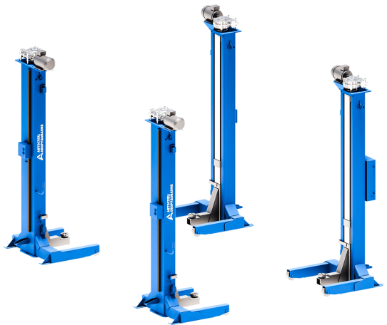 Подкатной подъемник для грузовых автомобилей электромеханический 44т АСО ППТ-44, 8 колонн