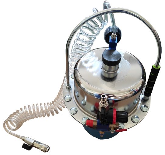 Установка для замены и прокачки тормозной жидкости пневматическая давление 0.7-2.8 бар, емкость 6 л, TA-AC006 AE&T