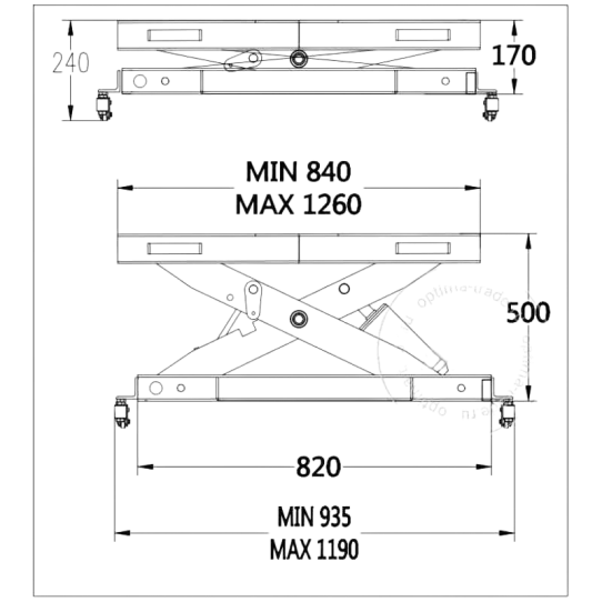 Траверса пневмогидравлическая для ямы и четырехстоечных подъемников, 2,5т Trommelberg TXBJ3000B
