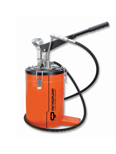 Нагнетатель смазки ручной на 10 л, давление смазки до 275 бар, с производительностью до 9 г/ход Petropump PP210023