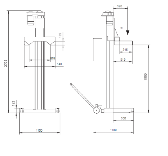 Подкатной подъемник для грузовых электромеханический 22т Ravaglioli RAV234NL, 4 колонны