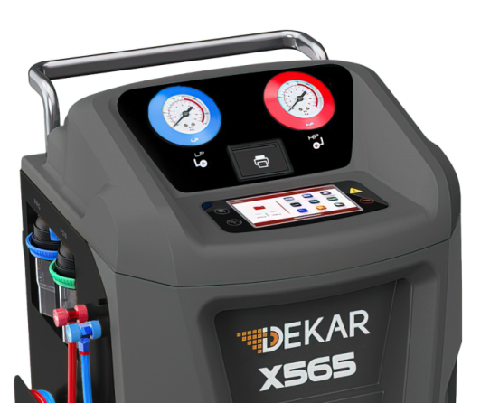Установка автомат для заправки автомобильных кондиционеров Dekar X565 с сенсорным экраном, принтером, базой данных