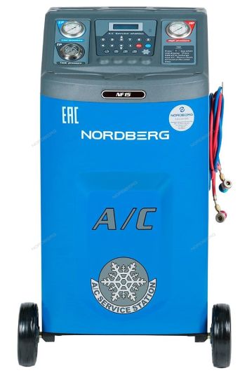 Установка полуавтомат для заправки автомобильных кондиционеров Nordberg NF15 с дисплеем и весами