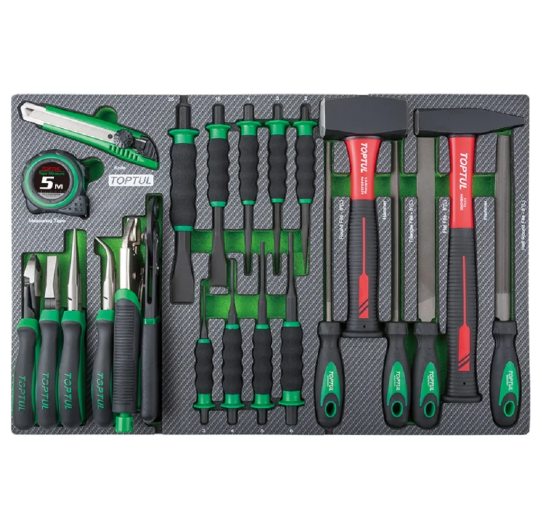 Тележка инструментальная TOPTUL GE-41330,7 ящиков, с набором инструментов 413 предметов 