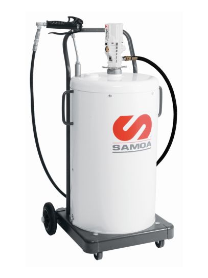 Нагнетатель смазки пневматический 50 л с насосом PM3 300 г/мин, давление 3-10 бар, передвижной на колесах Samoa 482500