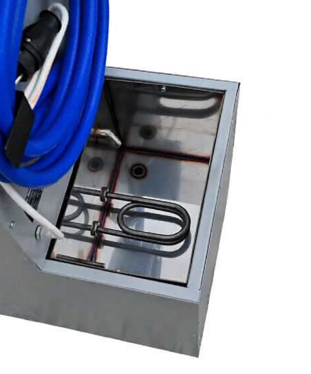 Установка для промывки радиаторов с нагревом 220В передвижная, мощность тенов 3.15кВт и длиной шлангов 3 м, Radiator 4.0