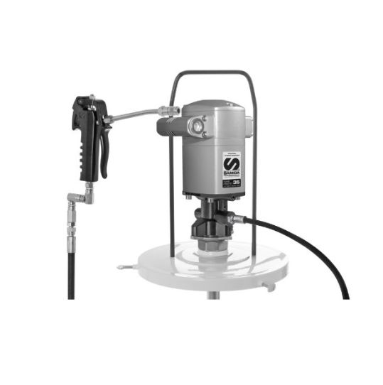 Нагнетатель смазки пневматический для ведер и бочек 18 л с насосом РМ35 60:1, выходное давление до 10 бар, Samoa 423021