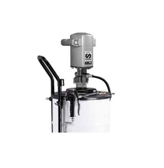 Нагнетатель смазки пневматический для бочек на 50 л, выходное давление 300 бар с насосом PM35 60:1 Samoa 423160