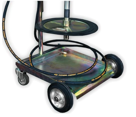 Нагнетатель смазки для бочек 40-60 л, пневматический насос 50:1 с мобильной тележкой Trommelberg UZM2060