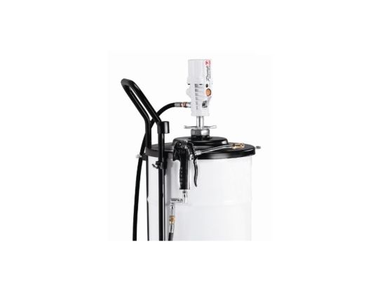 Нагнетатель смазки пневматический для 50 л бочек с тележкой и насосом 55:1, производительность 300 г/мин, 10 бар, Samoa 425150