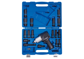 Гайковерт пневматический ударный 1/2", 881 Нм, с комплектом головок, 19 предметов KING TONY 44108AMP01