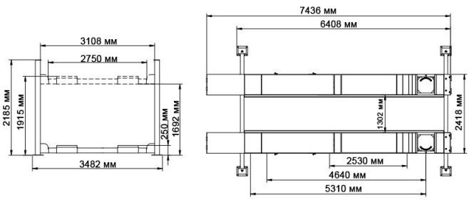 Грузовой четырехстоечный подъемник электрогидравлический 8т 220В для сход-развала Atis A480A_220V