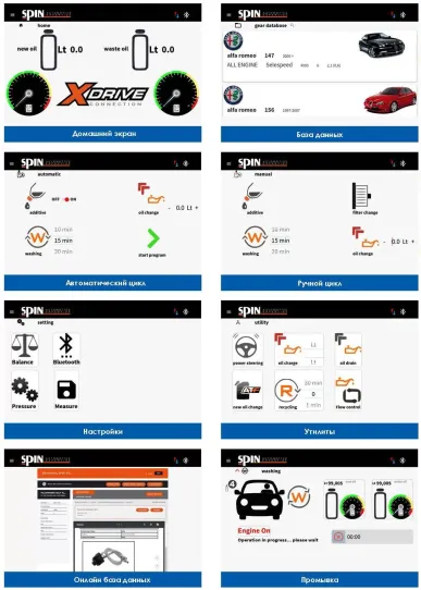 Электрическая установка для замены и промывки жидкости АКПП 12В или 220В, насос 8 л/мин, Spin ATF X-DRIVE 4500 02.023.65