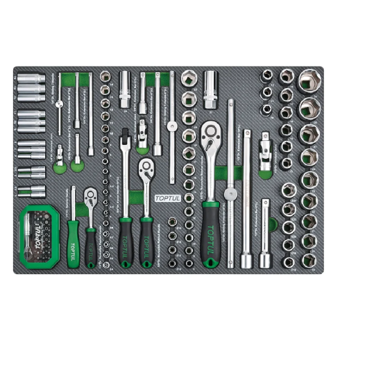 Тележка инструментальная TOPTUL GE-41330,7 ящиков, с набором инструментов 413 предметов 