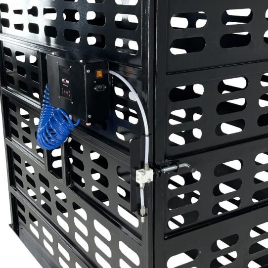 Автоматическая защитная клеть для грузовых колёс Storm КЗ-11 с бустером и подкачкой