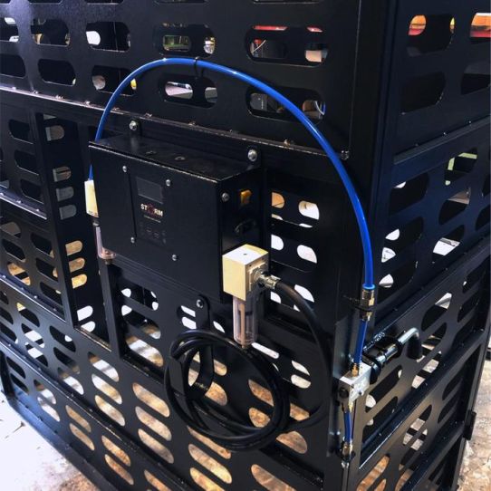 Автоматическая защитная клеть для грузовых колёс Storm КЗ-11 с бустером и подкачкой