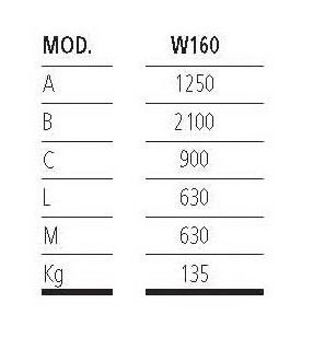 Стойка гидравлическая 10 т Werther-OMA W160 (OMA609) 1250-2100 мм для автосервиса с рогами
