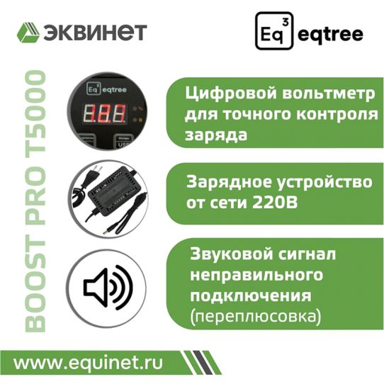 Автономное пусковое устройство 12/24В пусковой ток до 5000А 44000мАч с режимом Boost и функцией Power Bank eqtree™ BP-T5000