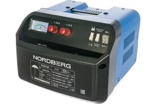 Пуско-зарядное устройство для 12В и 24В аккумуляторов с пусковым током 1800А WSB180 Nordberg