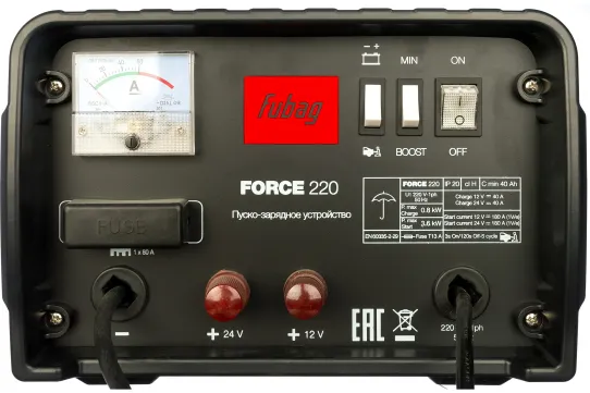 Пуско-зарядное устройство для 12В и 24В аккумуляторов с пусковым током 180А FORCE 220 Fubag