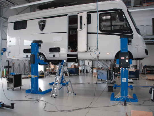 Подкатной подъемник для грузовых электромеханический 10т Ravaglioli RAV212NC, 4 колонны