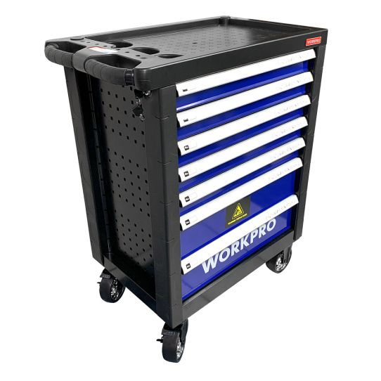 Тележка инструментальная WP285002B WORKPRO, 7 ящиков с набором инструментов 148 предметов