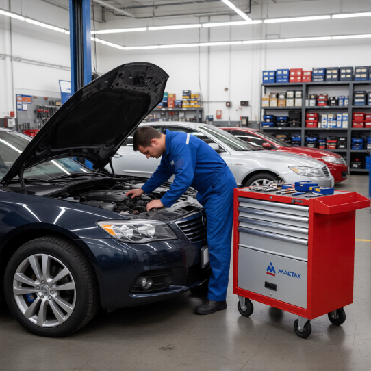 Тележка инструментальная МАСТАК 522-04581R, 4 ящика и отсек, без инструментов