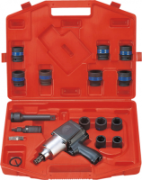 Гайковерт пневматический ударный 3/4, 1085 Нм, с комплектом ударных головок, 18 предметов king tony