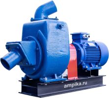 Насос дренажный самовсасывающий Ампика С-569М на раме, с э/д 15 кВт