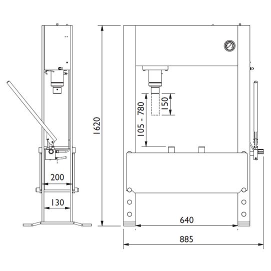 Пресс пневмогидравлический AC Hydraulic 7802500 RAL7040 25т, напольный