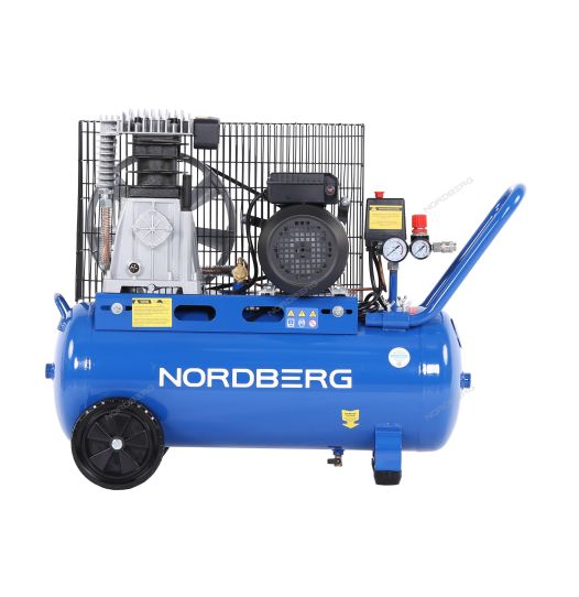Поршневой компрессор 50 л, 446 л/м, 220В, 3 кВт, ременной, масляный Nordberg NCE50/480