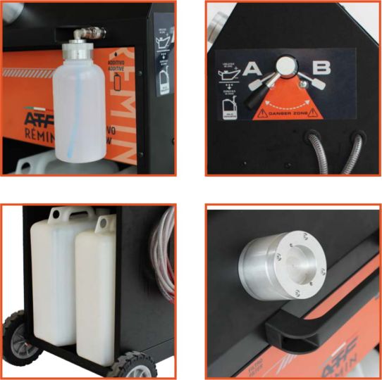 Установка для промывки и замены масла в АКПП с электрическим приводом 220В, двойным резервуаром 2х20 л, ATF REMIN+ Spin 02.023.55S