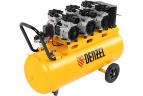 Поршневой компрессор 100 л, 570 л/м, 220В, 3.3 кВт, коаксиальный (прямой), безмасляный DENZEL DLS 3300/100 Поршневой компрессор 100 л, 570 л/м, 220В, 3.3 кВт, коаксиальный (прямой), безмасляный DENZEL DLS 3300/100